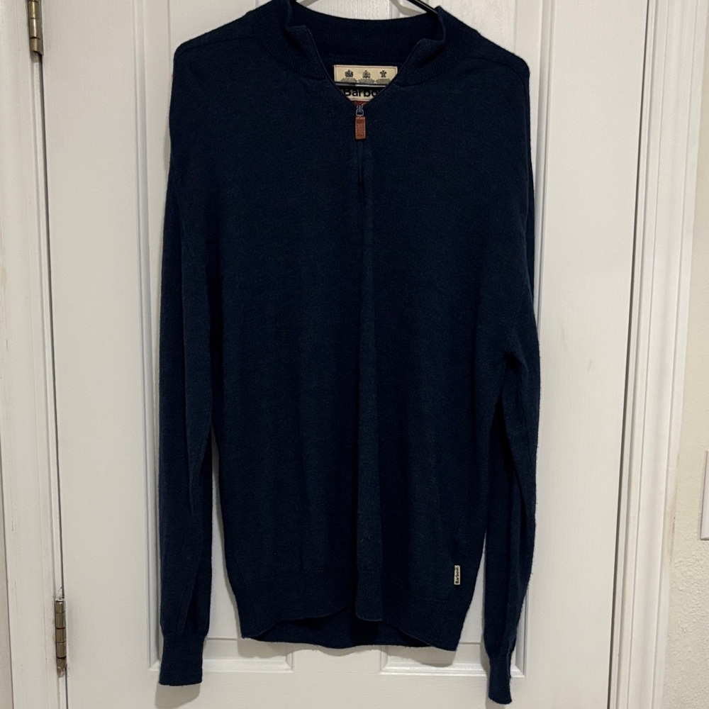 Barbour Men's Navy Half Zip Sweater